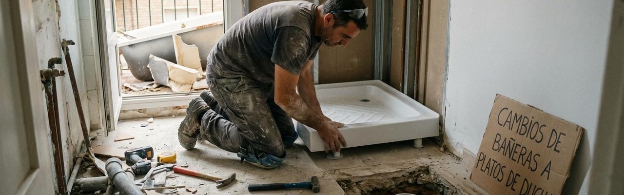 Cambios de bañeras a platos de ducha en Leioa