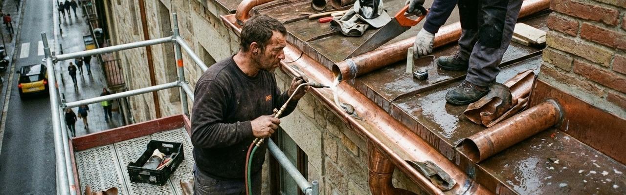 Montaje y reparación de bajantes y canalones en Leioa